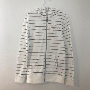Striped zip-up hoodie